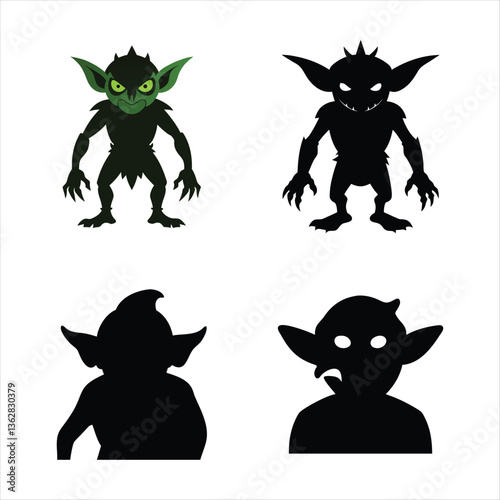 Creatures' Silhouette: A captivating array of goblins showcasing an assortment of expressive silhouettes.