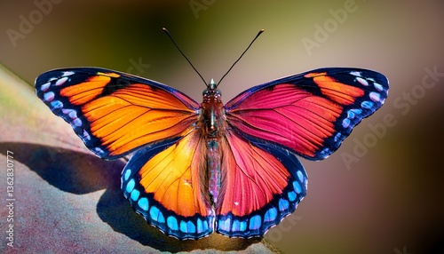 Photo d'un beau papillon aux ailes multicolorese