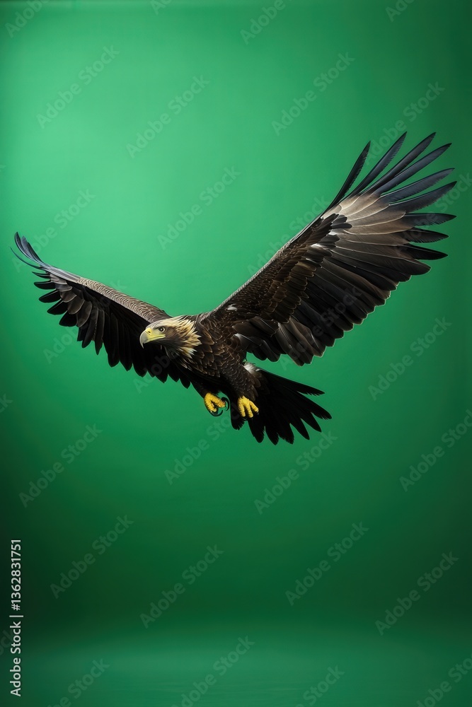 Obraz premium Majestic eagle soaring gracefully in flight