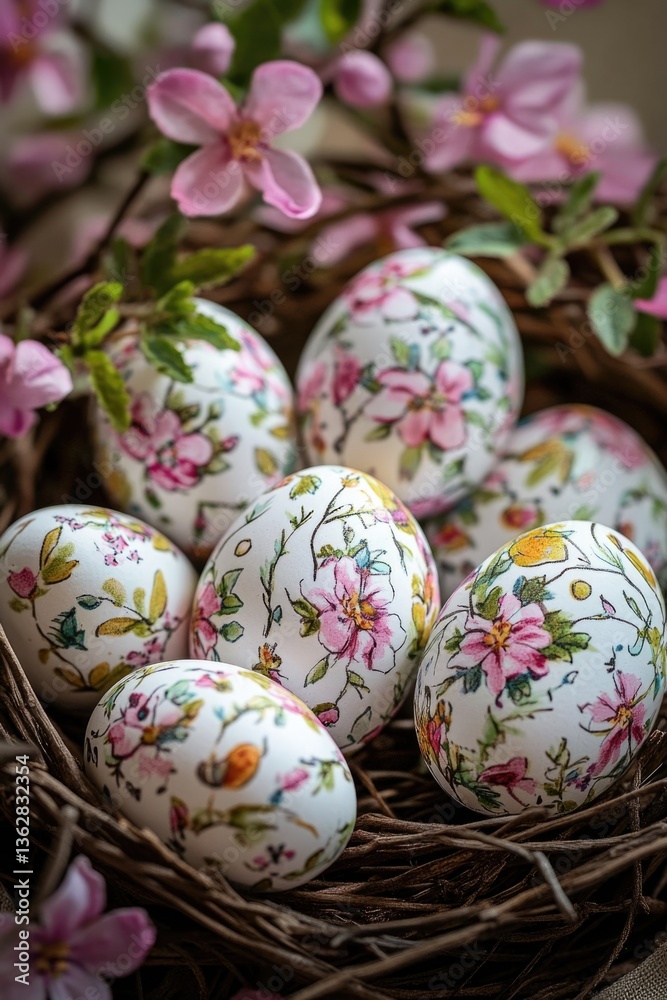 Fototapeta premium Easter Eggs in a Nest