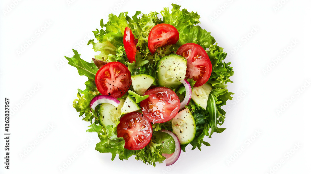 Fresh vegetable rice salad with tomatoes and cucumbers for healthy dining Fresh vegetable rice salad with tomatoes and cucumbers for healthy dining