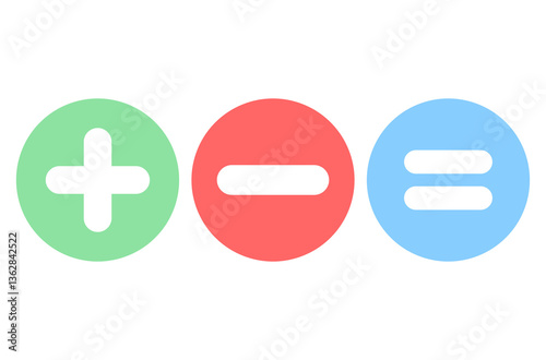 Set of Plus, minus, equal sign