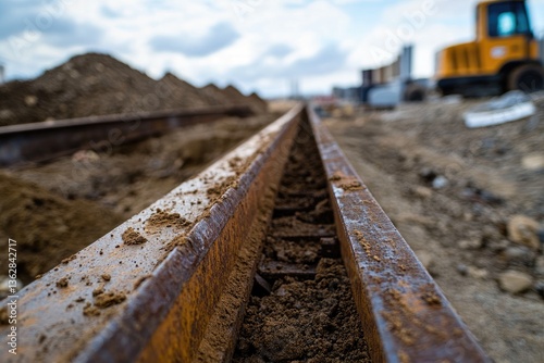 Railway track under construction
