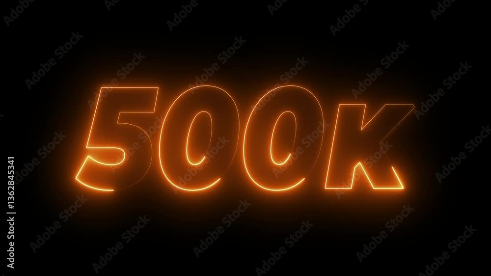 500k Followers and subscribers Celebration text animation.500k animation neon text effect video motion on transparent background. Thank you 500000 or 500k followers. 500k Followers and subscribers Celebration text animation.500k animation neon text effect video motion on transparent background. Thank you 500000 or 500k followers.