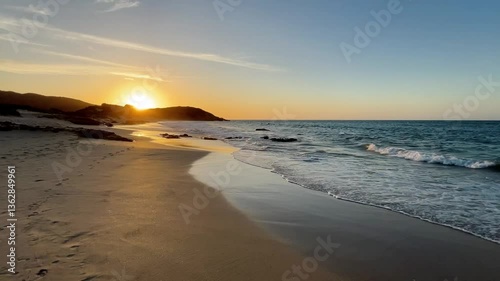 Wallpaper Mural A breathtaking sunset on Margarita Island, Venezuela, with golden sand, ocean waves, and a glowing horizon. A peaceful tropical paradise perfect for relaxation and nature lovers. 4K Torontodigital.ca