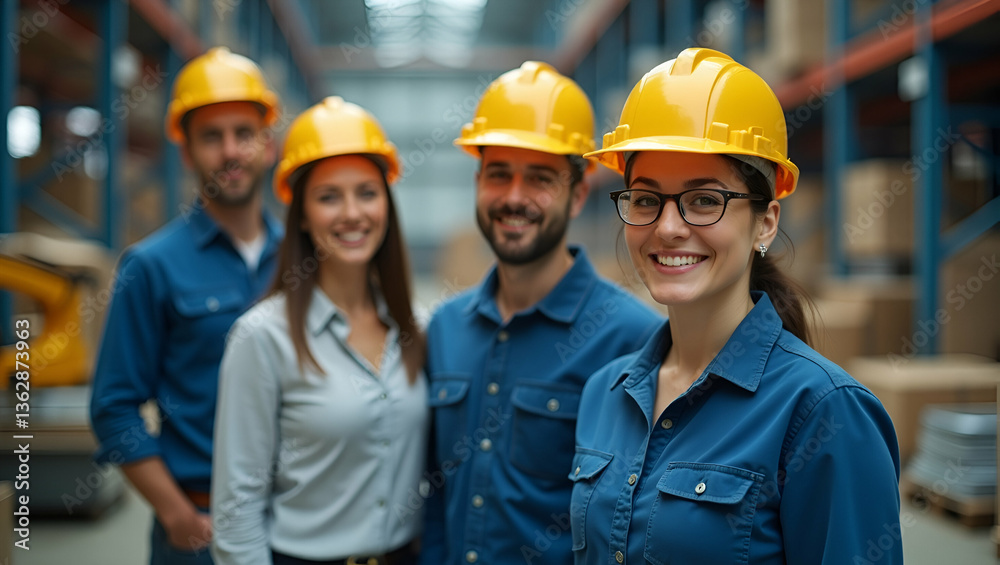Flat Vector Illustration of Professional Engineers and Foremen in Safety Helmets Collaborating on Construction Sites Flat Vector Illustration of Professional Engineers and Foremen in Safety Helmets Collaborating on Construction Sites