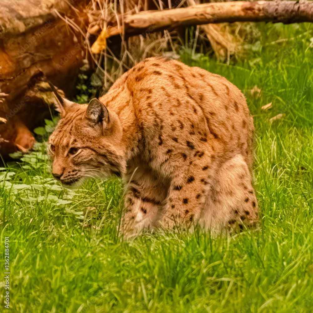 Fototapeta premium Lynx on a sunny summer day