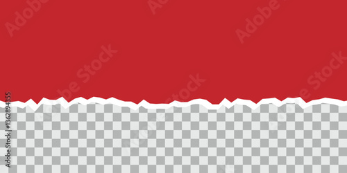 red torn ripped paper transparent background