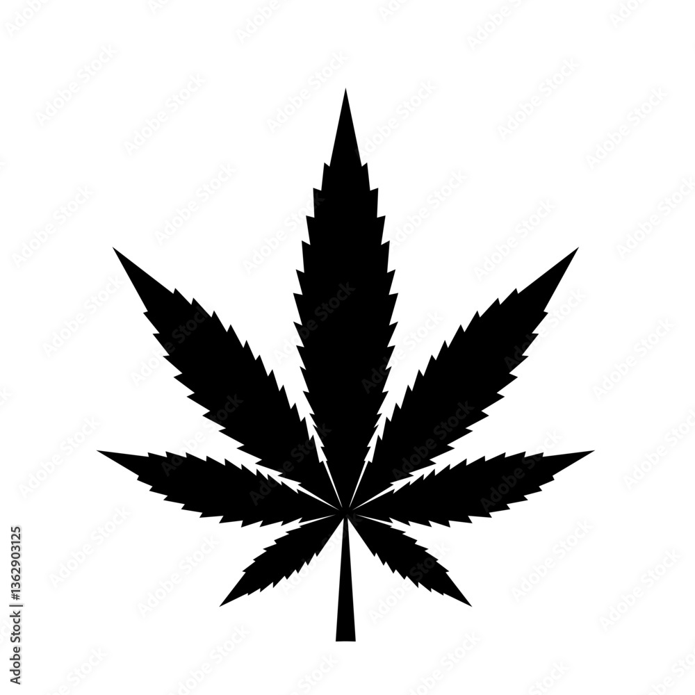 Minimalist black cannabis leaf silhouette icon. Perfect for medical marijuana, CBD products, herbal remedies, alternative medicine, and hemp industry designs Minimalist black cannabis leaf silhouette icon. Perfect for medical marijuana, CBD products, herbal remedies, alternative medicine, and hemp industry designs