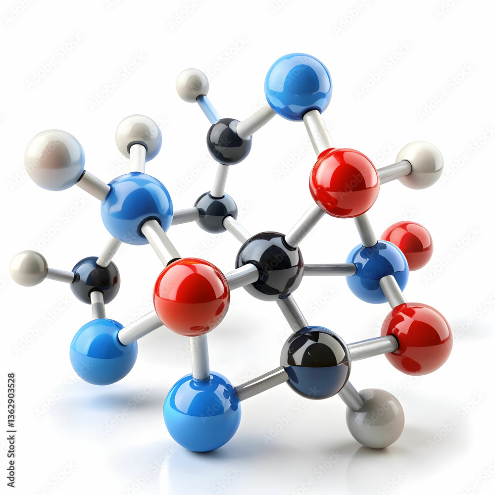 Obraz premium molecule model on white background