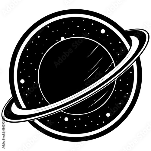 Planetary Orbit Silhouette Vector