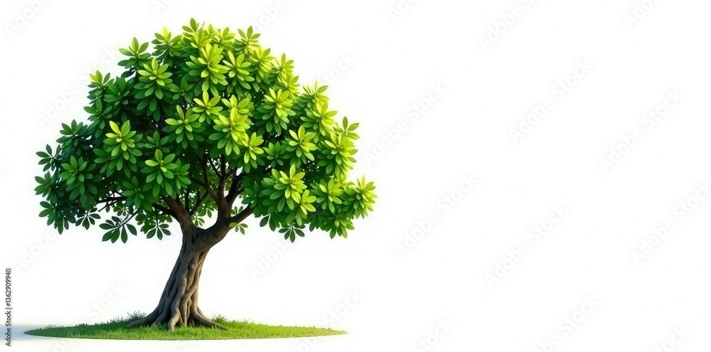 Fototapeta premium tree on white background creates a sense of calm, nature, trunk