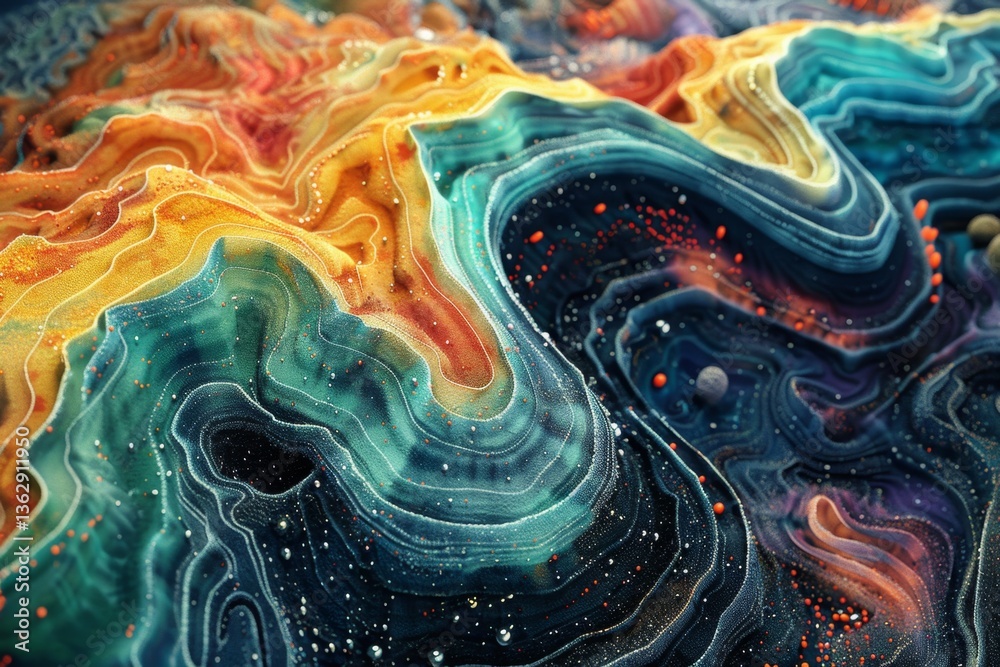 Exploration of intricate dynamics in artificial life and ecosystems through vibrant swirling patterns and colors Exploration of intricate dynamics in artificial life and ecosystems through vibrant swirling patterns and colors