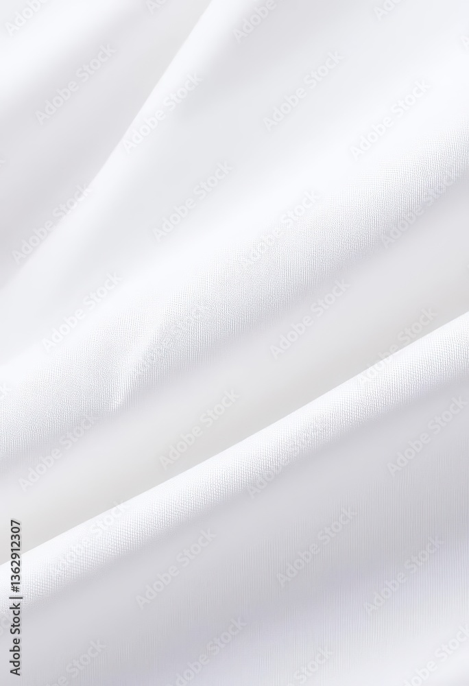 Fototapeta premium Crisp, smooth white cotton fabric with subtle weave texture, clean, design, texture