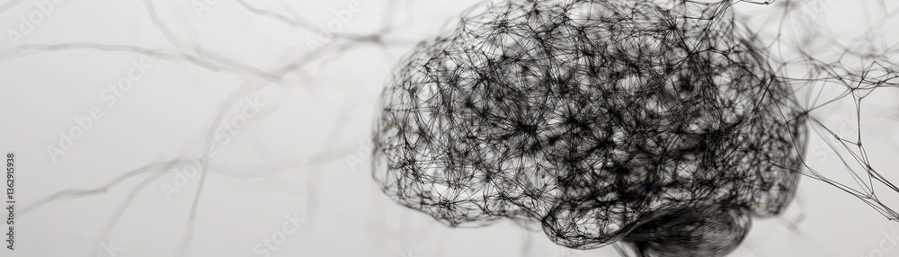 A striking black and white image of a human brain, showcasing intricate folds and crevices, emphasizing the complex structure and texture of gray matter against a stark background. A striking black and white image of a human brain, showcasing intricate folds and crevices, emphasizing the complex structure and texture of gray matter against a stark background.