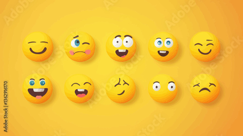 WhatsApp Emoji Vector Set - Complete Range of Facial Expressions in 100% Vector SVG including Happy, Sad, Surprised, and More Emotions