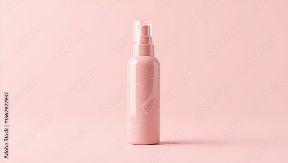 Clean Pink Body Mist Bottle with Heart Design: Minimalist Beauty Product Illustration for Effective Cosmetics Branding and Skincare Marketing Strategies Clean Pink Body Mist Bottle with Heart Design: Minimalist Beauty Product Illustration for Effective Cosmetics Branding and Skincare Marketing Strategies