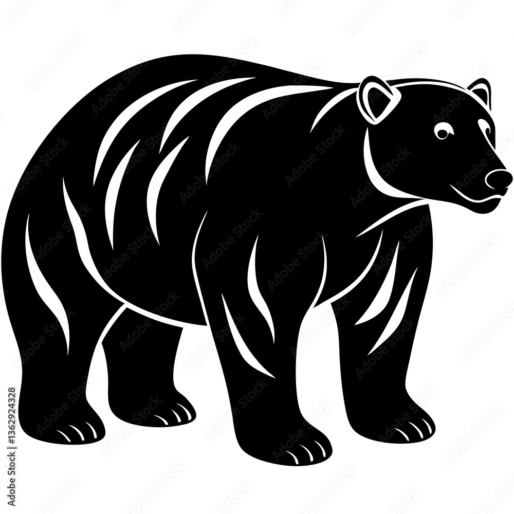 Fototapeta premium Polar Bear Silhouette Vector