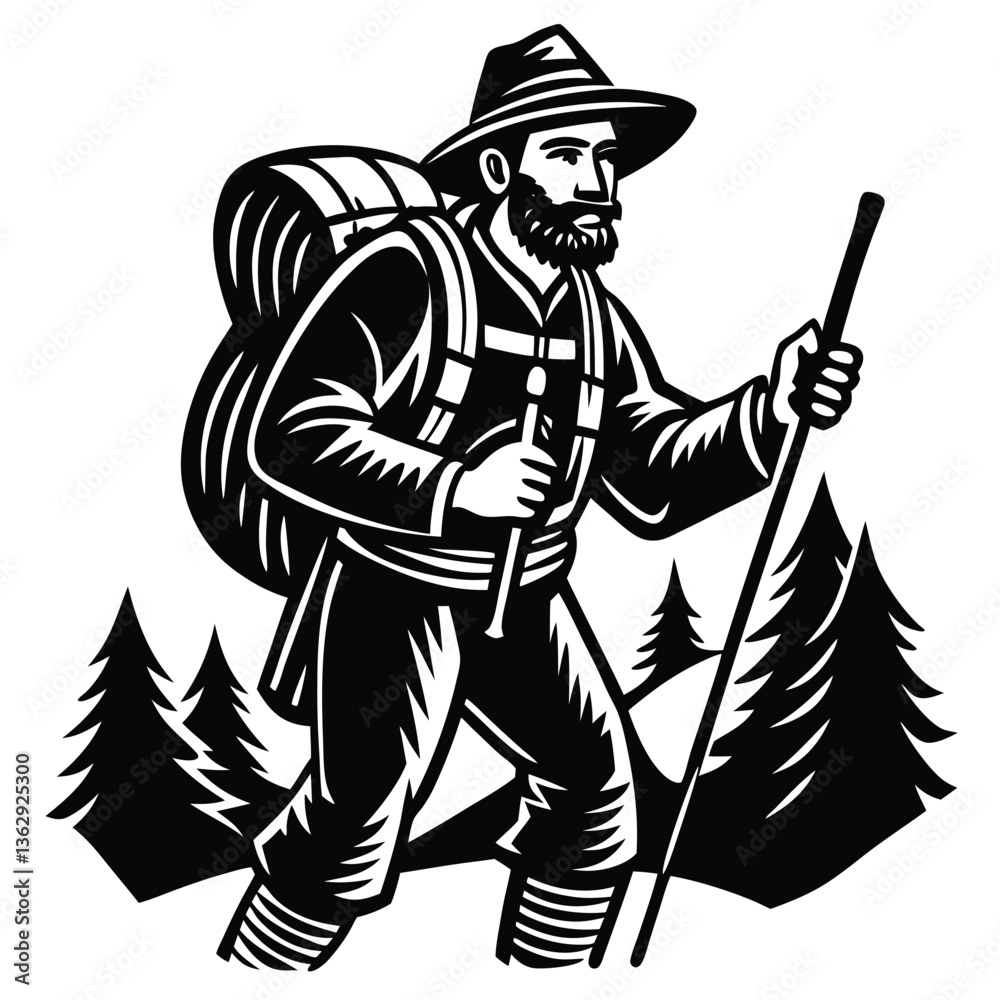 Fototapeta premium hunter with shotgun and rifle