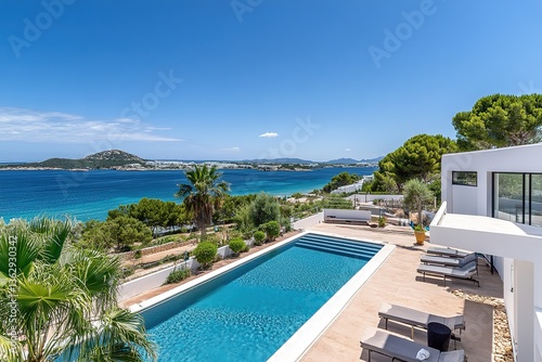 Stunning Coastal Villa with Infinity Pool, Turquoise Sea & Sky, Loungers, Clear Day