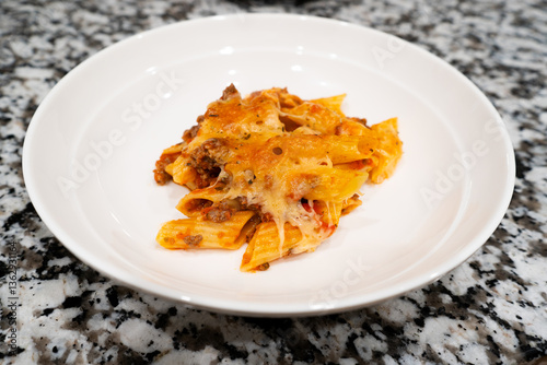 Baked pasta with meat