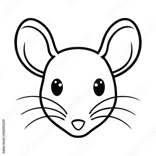 mouse head vector line art