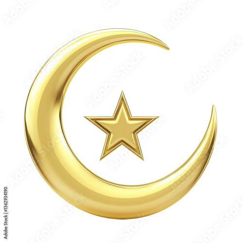 Crescent moon with star ramdan