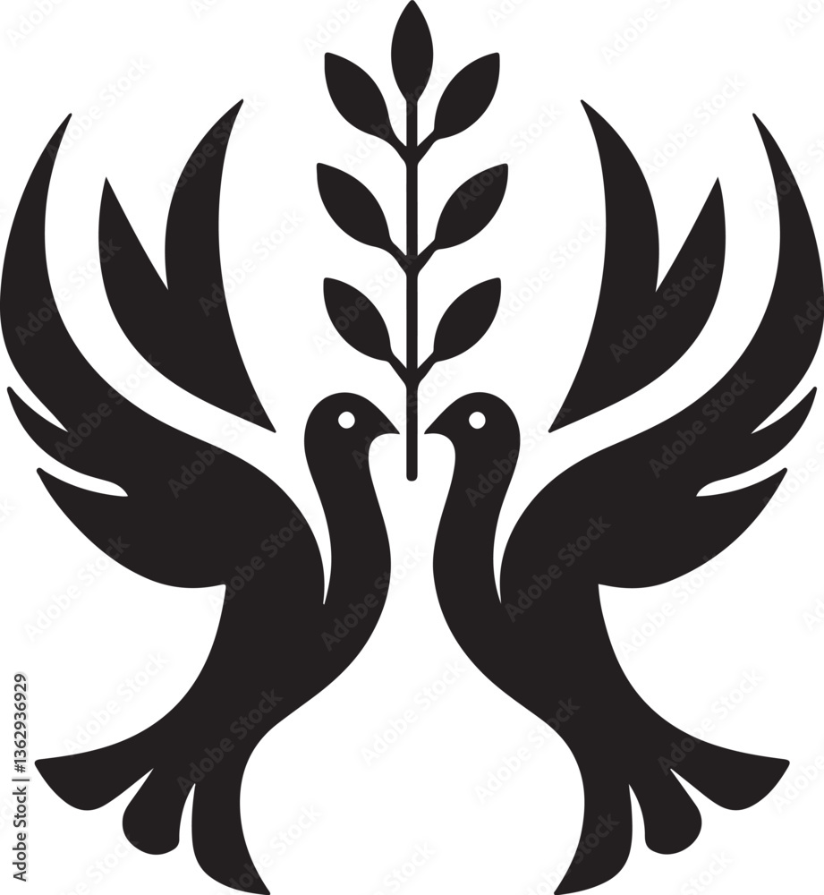Obraz premium vector silhouette of a bird and tree