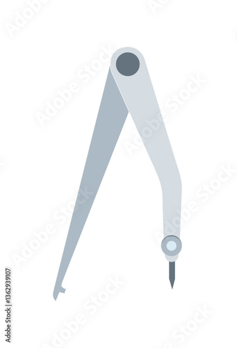 Odd Leg Calipers isolated on white background, realistic vector illustration, measuring tool and equipment