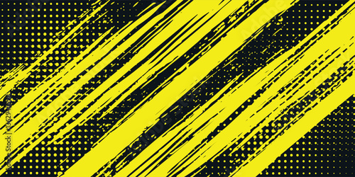 Halftone dots yellow and black color pattern gradient grunge texture background. Dot pop art comic sport style vector illustration. grunge vector dots . eps 10