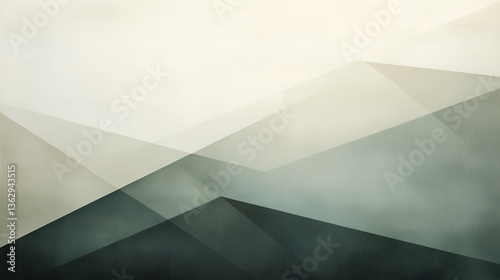 Abstract mountain landscape with soft colors and geometric shapes