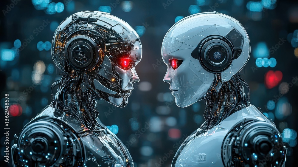 Futuristic Robots Representing Advancements in Artificial Intelligence and Adaptability in Modern Technology Futuristic Robots Representing Advancements in Artificial Intelligence and Adaptability in Modern Technology