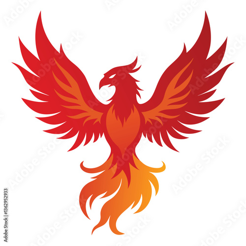Dynamic Phoenix Bird Vector Illustration