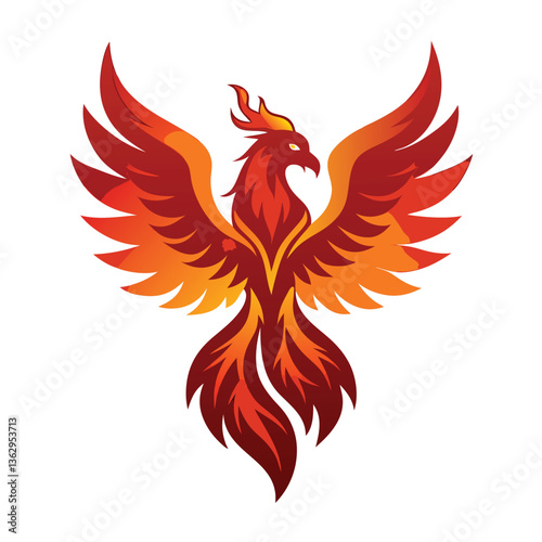 Majestic Phoenix Vector Illustration
