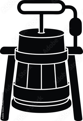 Butter Churn Silhouette Illustration