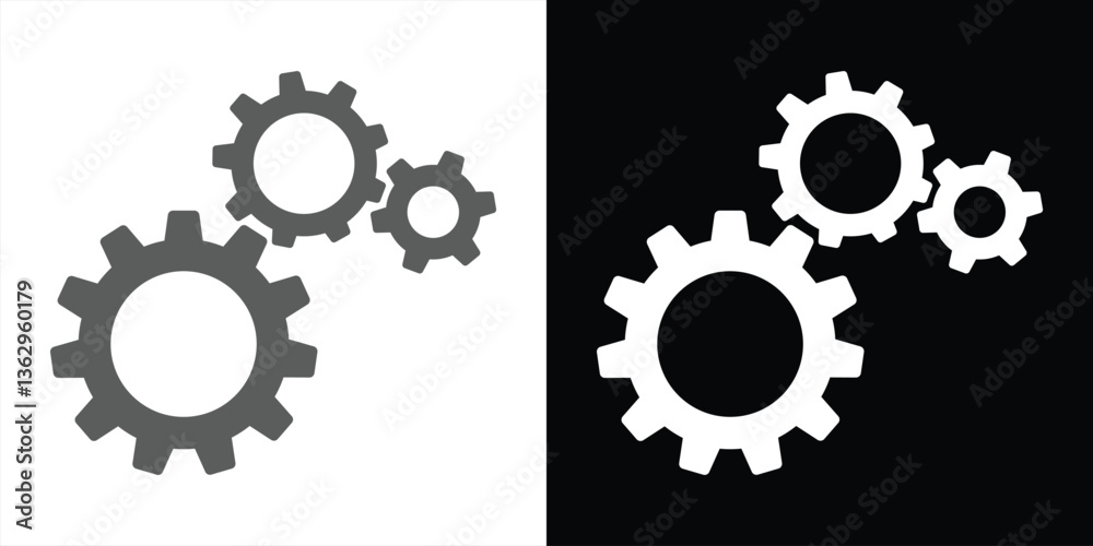 Metal gears and cogs vector. Gear icon flat design. Mechanism wheels logo. Cogwheel concept template. Metal gears and cogs vector. Gear icon flat design. Mechanism wheels logo. Cogwheel concept template.