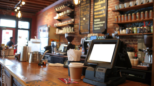 Wallpaper Mural Cozy and Inviting Coffee Shop Interior Design with Brick Walls Wooden Tables and Chairs and Retail Counter for Beverages and Baked Goods Torontodigital.ca