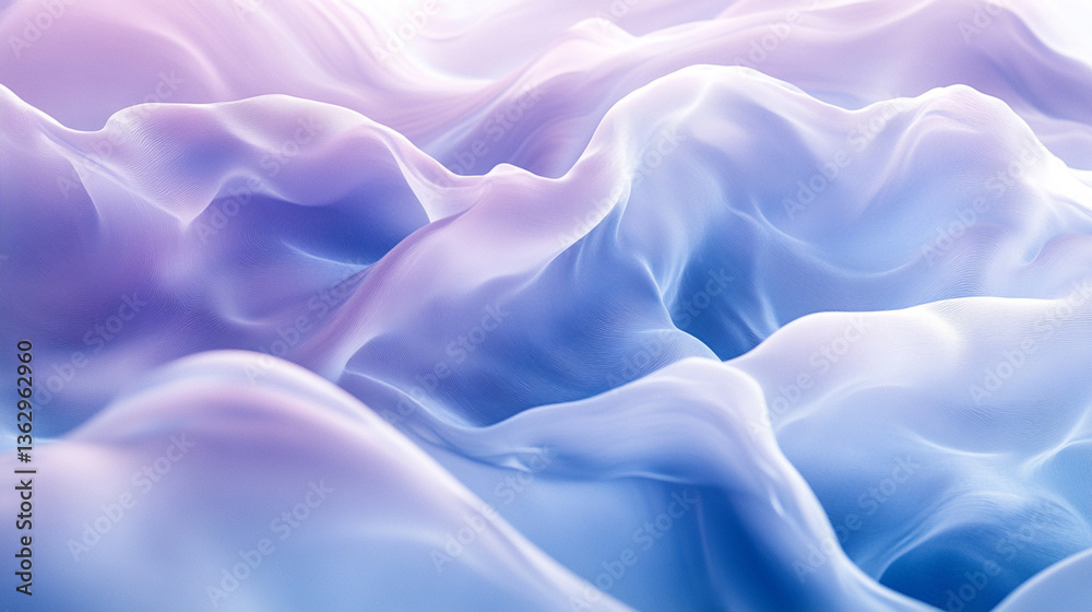 Obraz premium Abstract waves in pastel blue and lavender blend seamlessly for a dreamy effect.