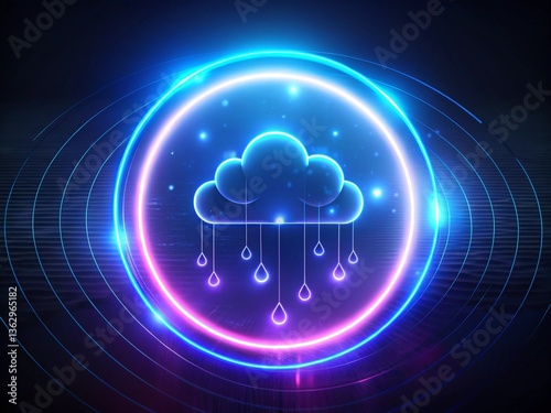 Wallpaper Mural Cloud computing concept. Digital data storage generative ai Torontodigital.ca