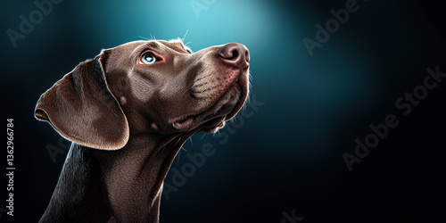 Wallpaper Mural stylized monochrome portrait of Weimaraner with thoughtful expression Torontodigital.ca