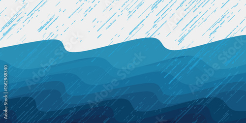 Sea waves layered vector background illustration and sea beach vector illustration.