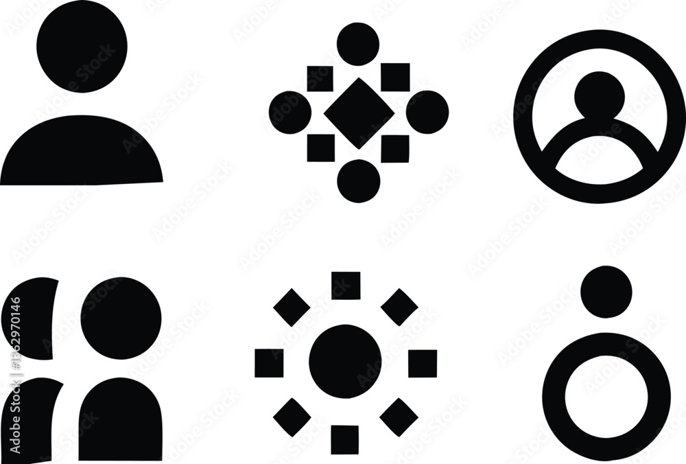 User profile icon set. Profile, people silhouette, person, avatar, sign up button vector collection User profile icon set. Profile, people silhouette, person, avatar, sign up button vector collection