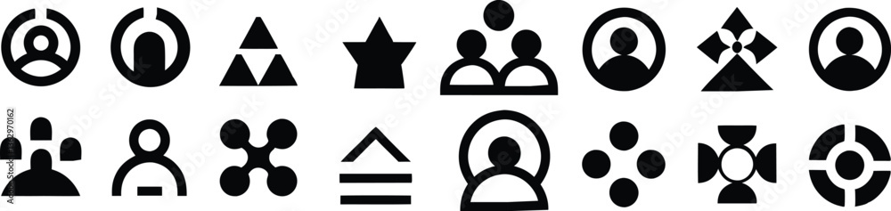 User profile icon set. Profile, people silhouette, person, avatar, sign up button vector collection User profile icon set. Profile, people silhouette, person, avatar, sign up button vector collection