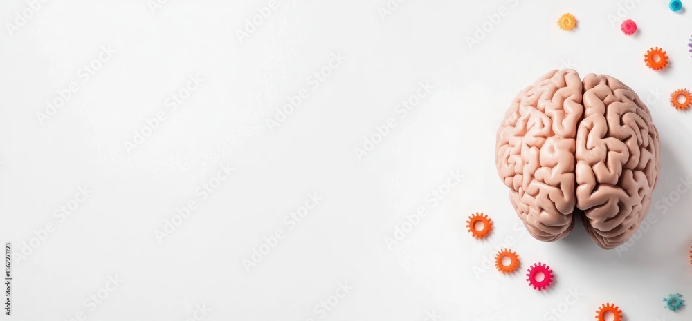 Brain model with pills and capsules Brain model with pills and capsules