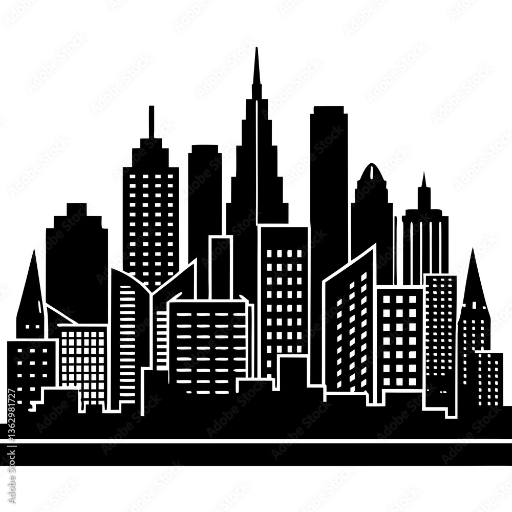 Obraz premium Skyline Silhouette Vector