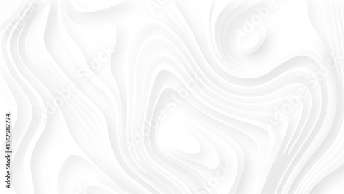 Abstract white paper cut grey shadow background vector illustration. Abstract paper cut white background. Topographic canyon map light relief texture,