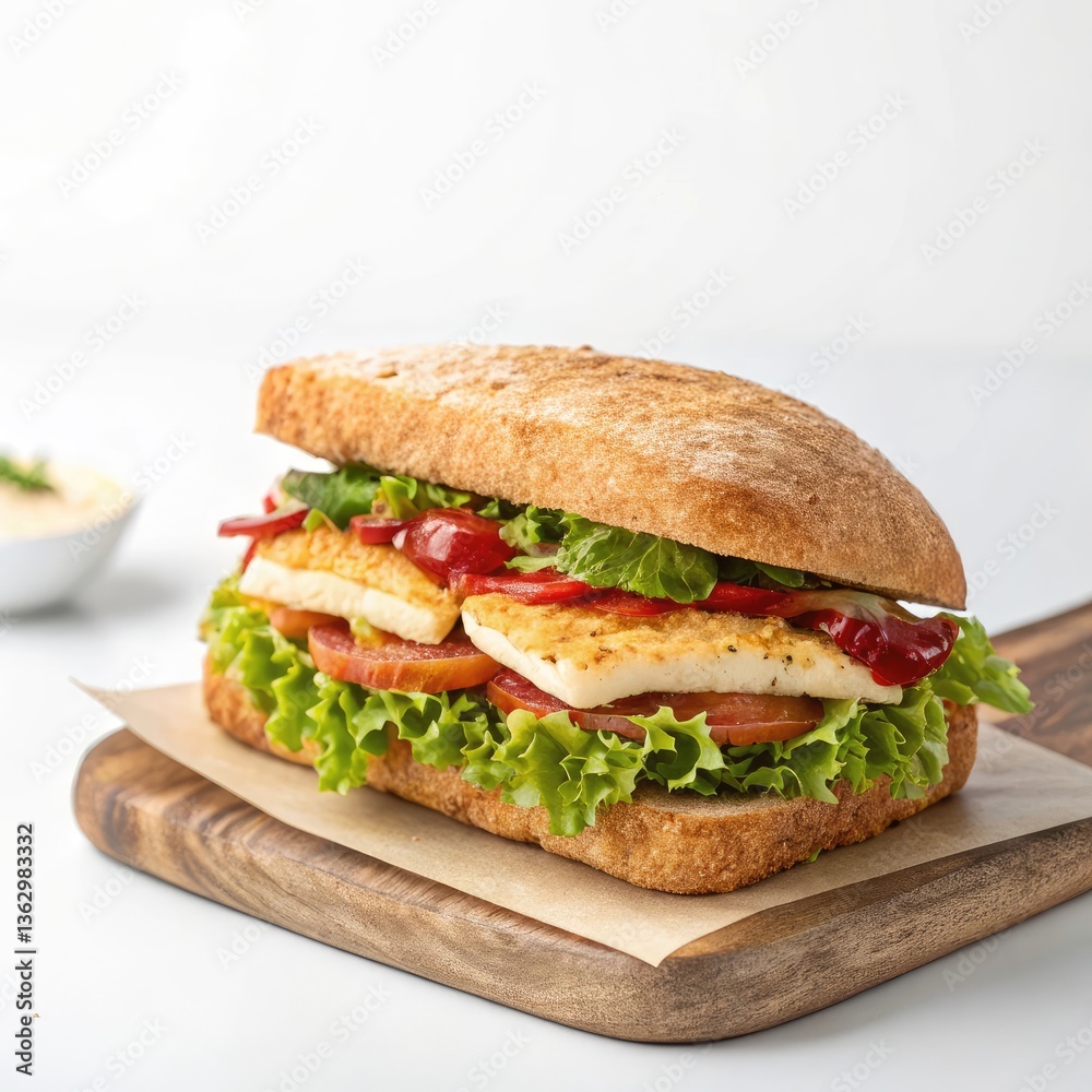 sandwich with ham and vegetables sandwich with ham and vegetables
