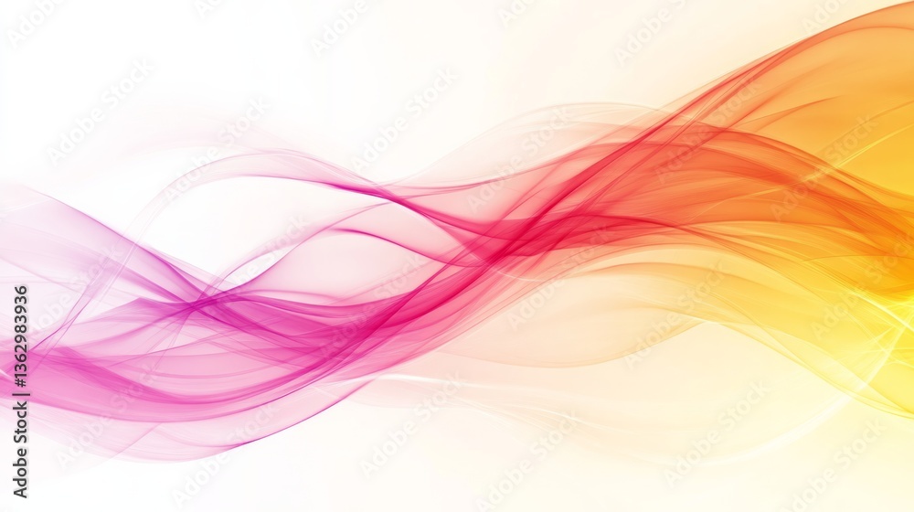 Obraz premium Abstract smooth waves in vibrant pink orange and yellow