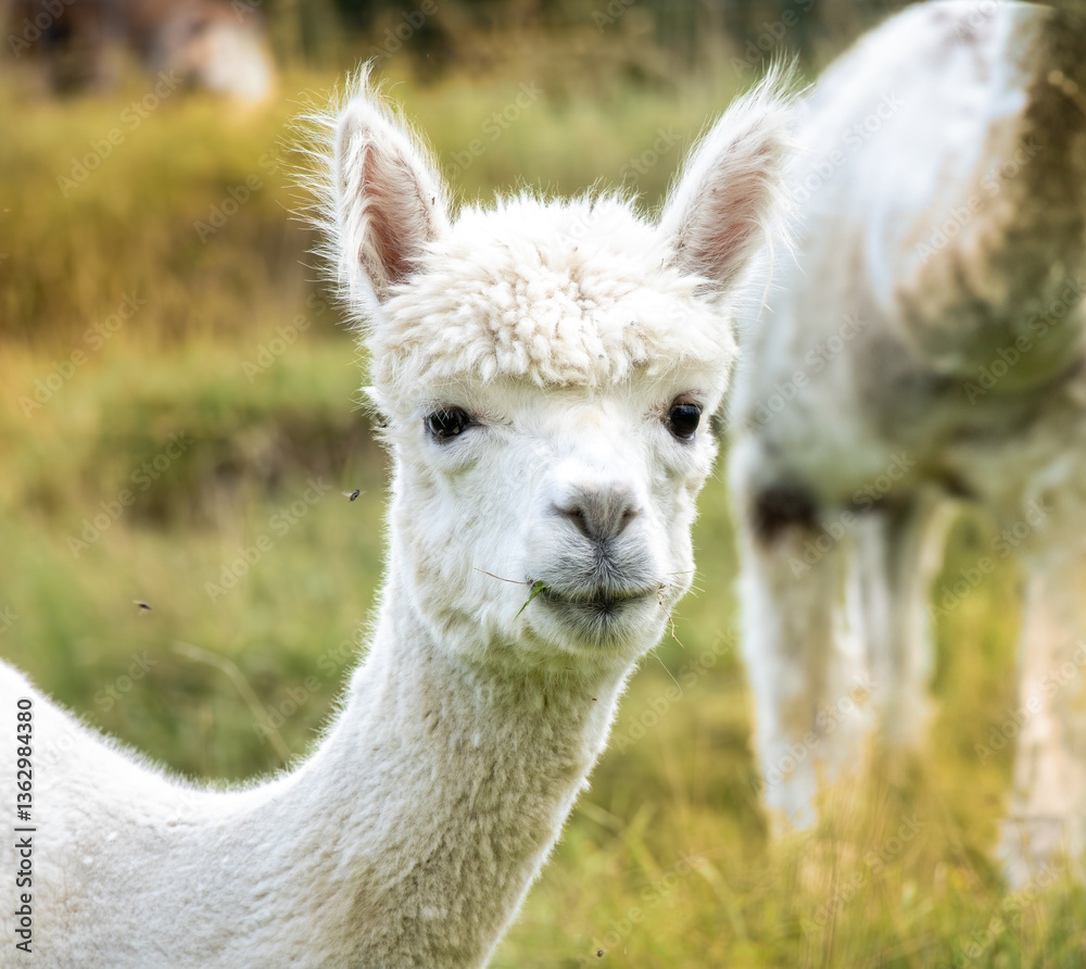 Obraz premium Alpaka auf der Weide