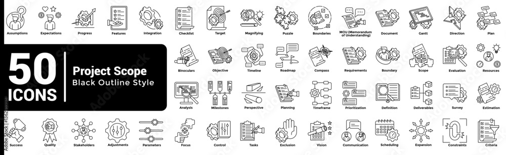 Naklejka premium Project Scope Project Scope Bundle H50